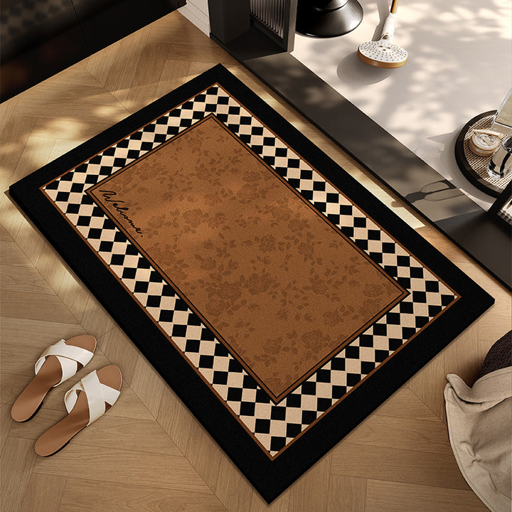 Checkerboard Patterned Entryway Mat Kalsten