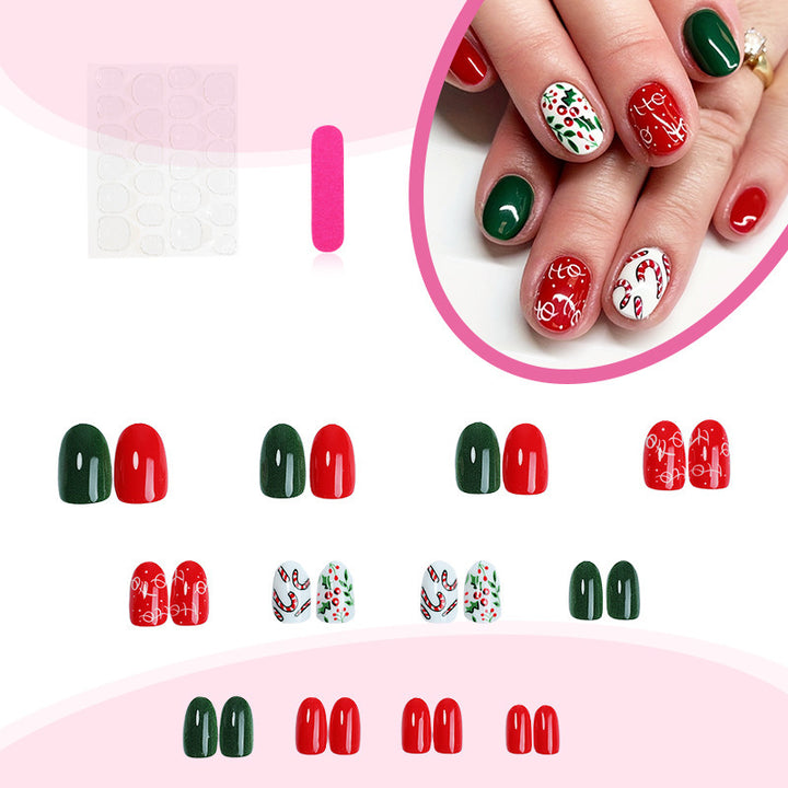 Artificial nail set with festive Christmas designs Kalsten