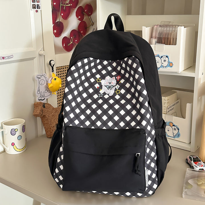 Cute Decorative Checked Pattern Backpack Kalsten
