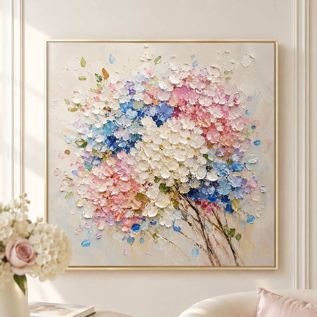 3D Textured Floral Canvas Artwork
