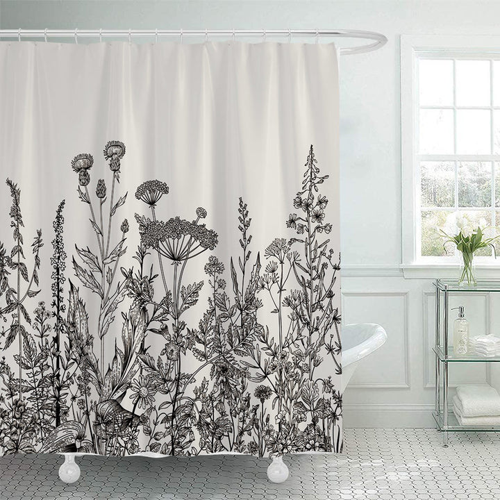 Botanical Illustration Shower Curtain Kalsten