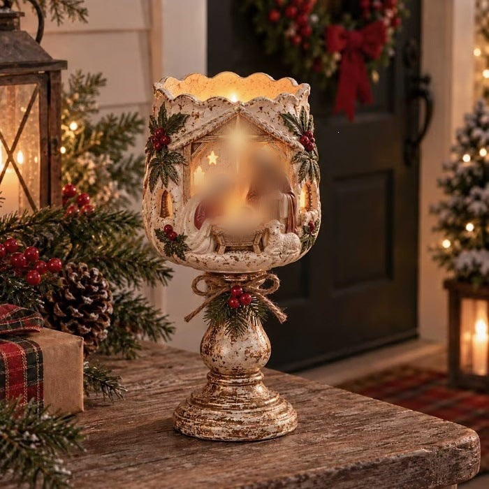 Decorative Santa Claus Candle Holder Kalsten