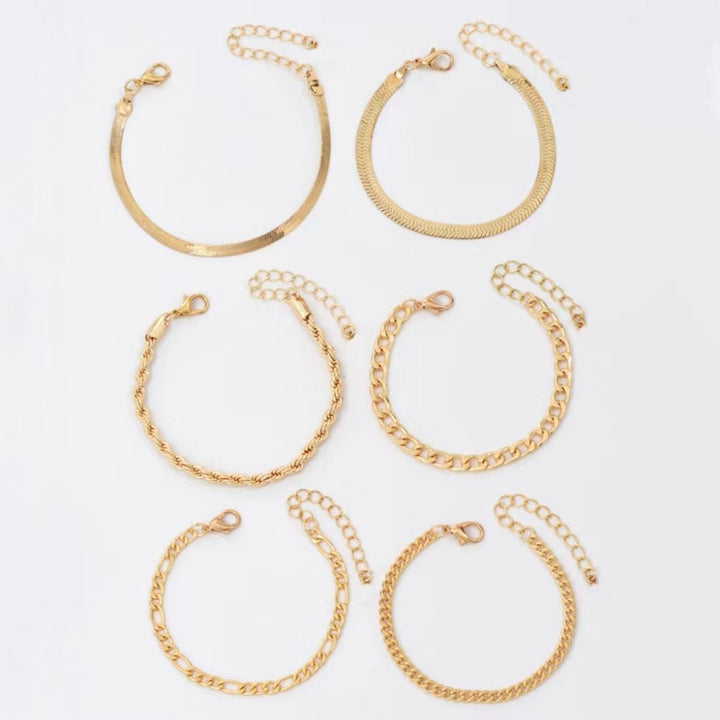 Multi-Style Gold Chain Bracelet Set Kalsten