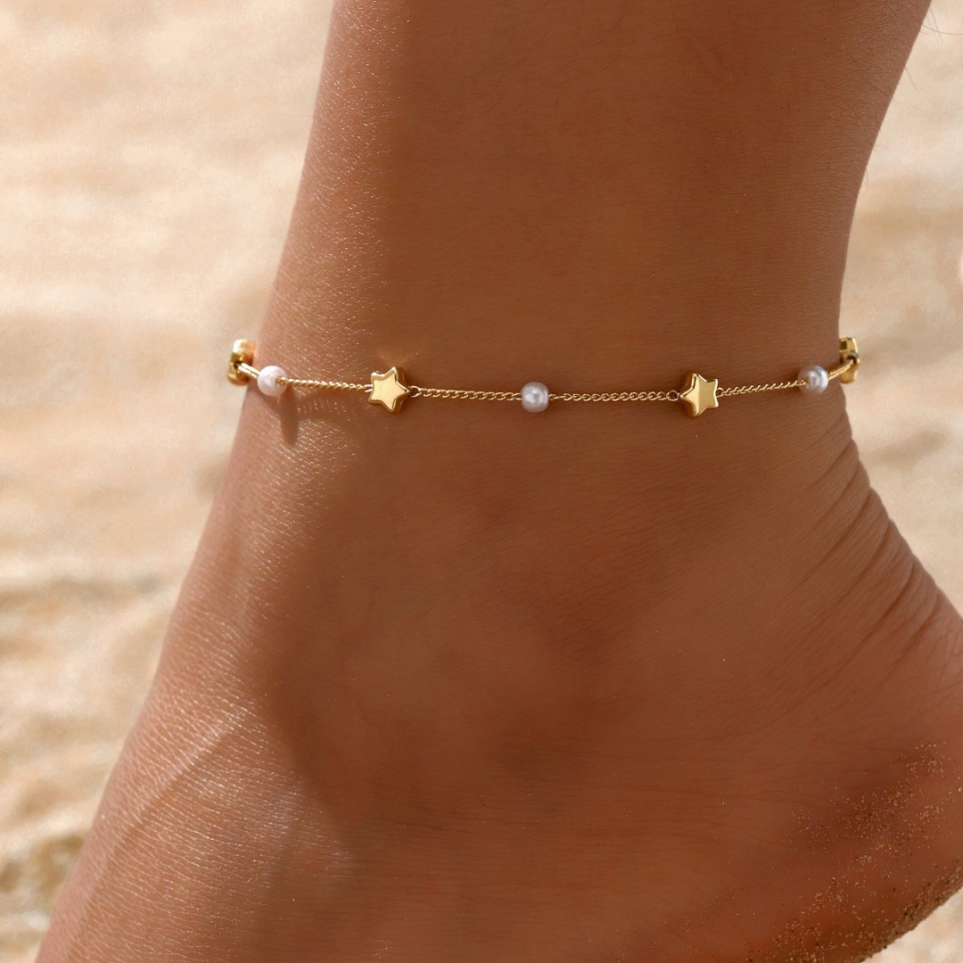 Star and Pearl Anklet Kalsten