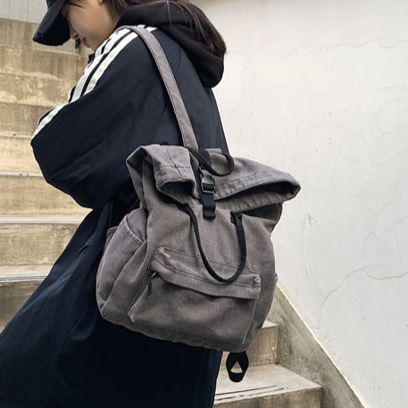Stylish Roll-Top Canvas Backpack Kalsten