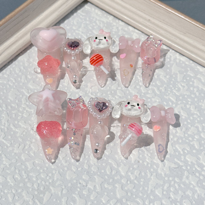 Whimsical 3D Character Nail Art Set