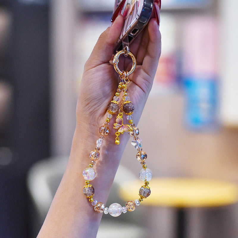 Elegant Butterfly Charm Beaded Keychain Kalsten