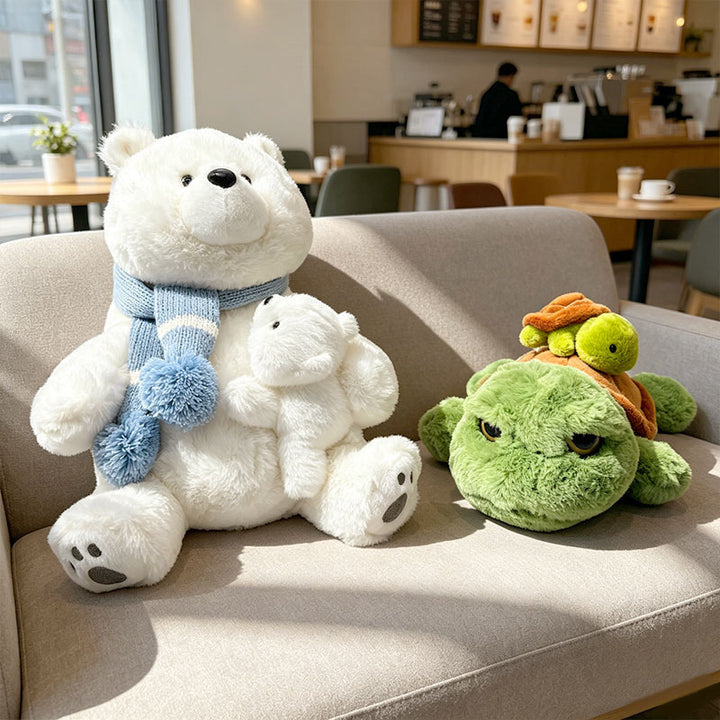 Plush Turtle with Nesting Baby on Shell Cuddle Pillow Kalsten