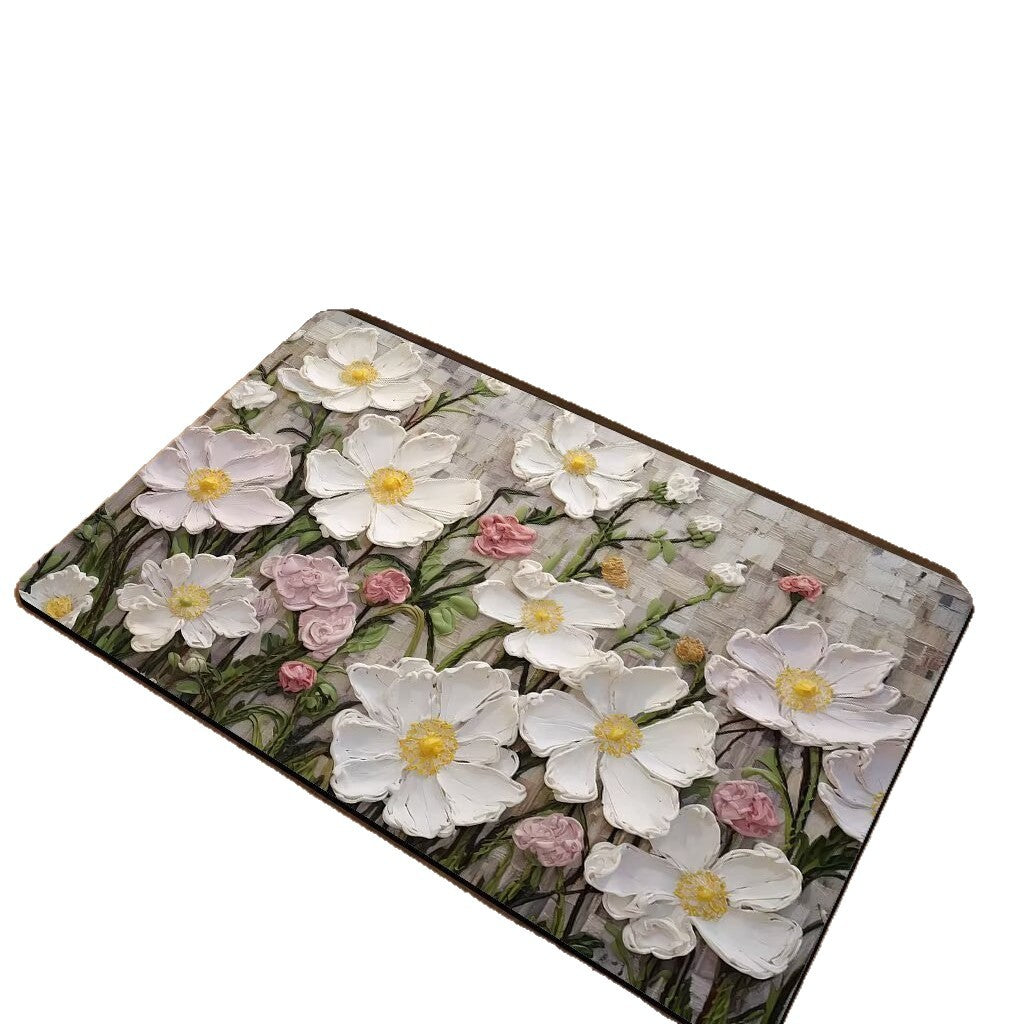 Artistic Floral Pattern Area Mat Kalsten