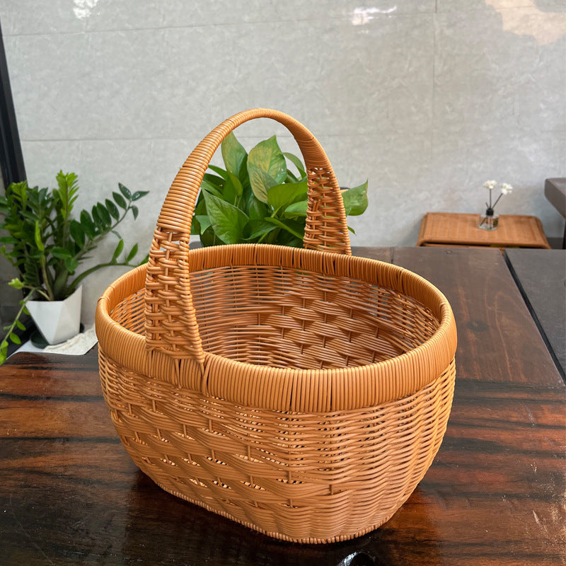 Handcrafted Round Wicker Storage Basket Kalsten
