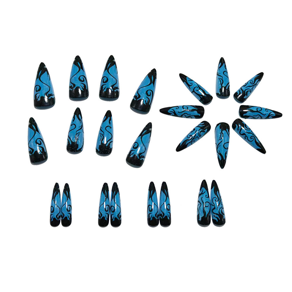 Artificial nails with glamorous tip design Kalsten