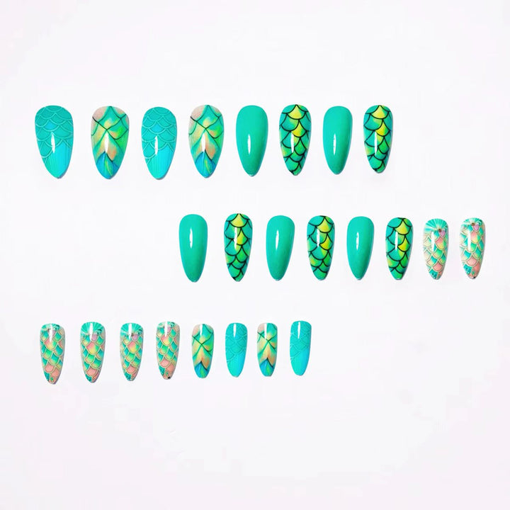 Artistic Mermaid-Scale Nail Art Kalsten