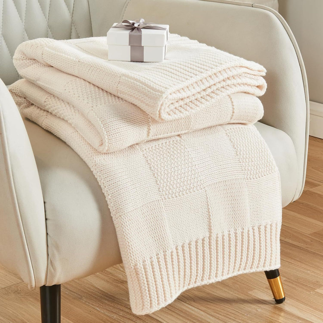 Textured Knit Throw Blanket Kalsten