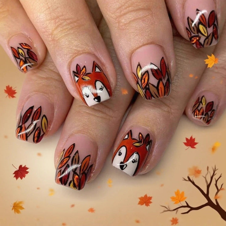 Seasonal Fox-Inspired Nail Art Kalsten