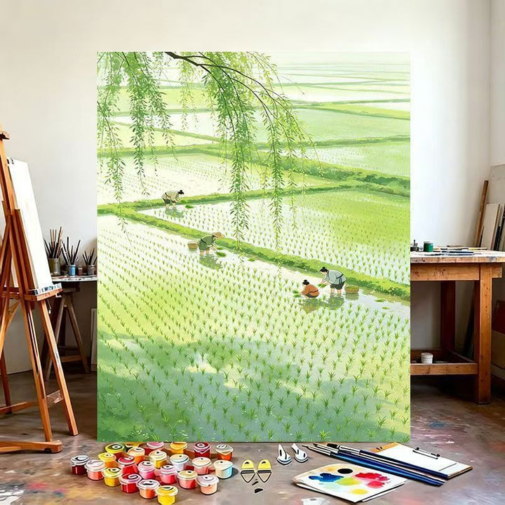 Rice Field Landscape Canvas Art Kalsten