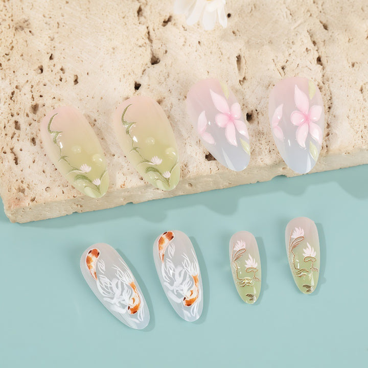 Artificial nails with floral designs Kalsten