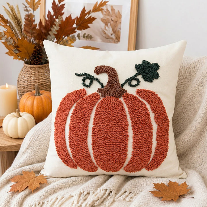 Decorative Tufted Pumpkin Throw Pillow Cover