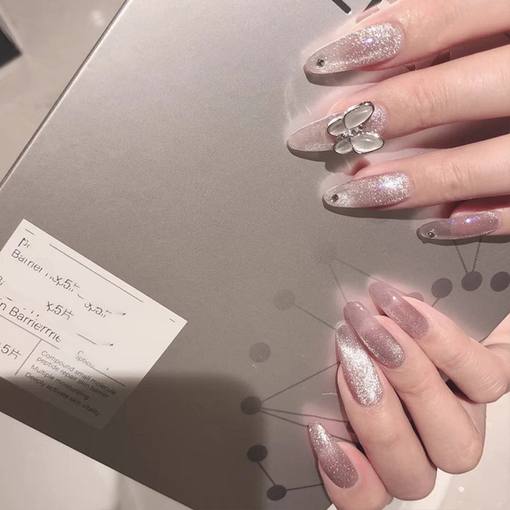 Exquisite Butterfly-Embellished Press-On Nail Art