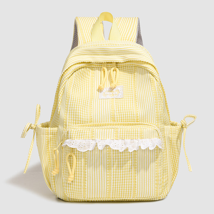 Casual Lace-Trimmed School Backpack
