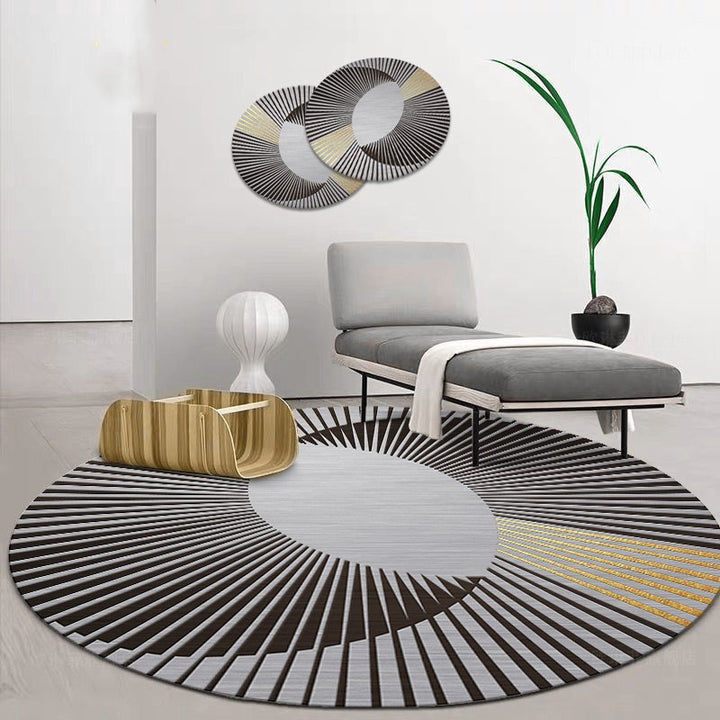 Round Geometric Pattern Area Rug Kalsten