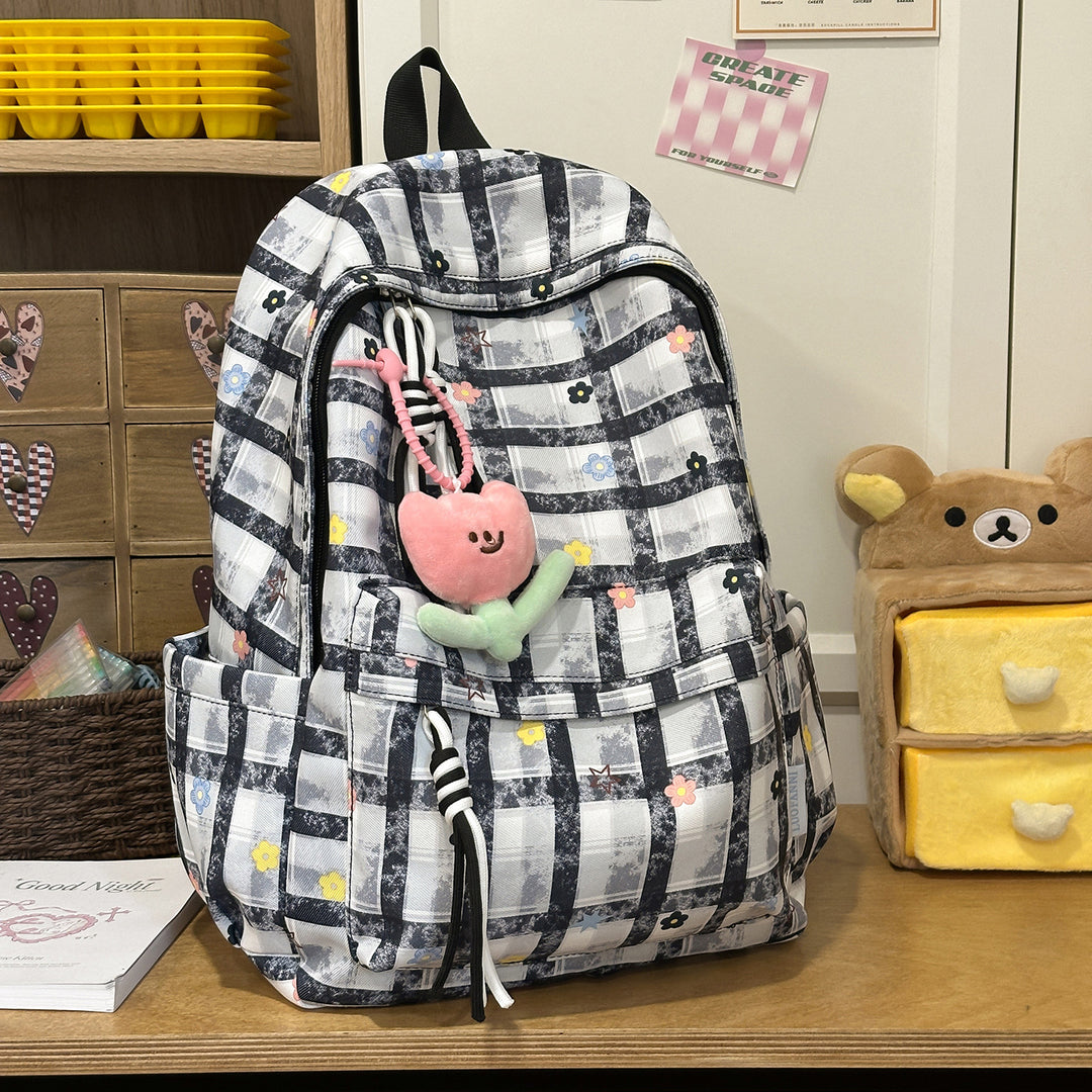 Stylish Checkerboard Print Backpack Kalsten