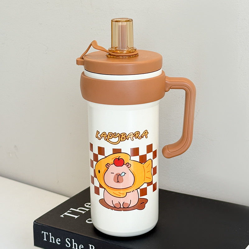 Ladies Insulated Water Bottle with Practical Carry Handle and Fun Animal Design Kalsten