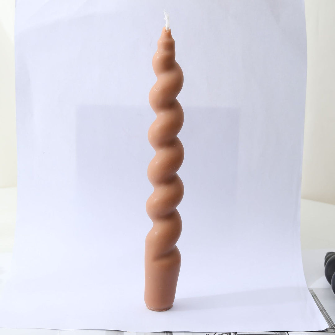 Hand-Poured Sculptural Spiral Taper Candle