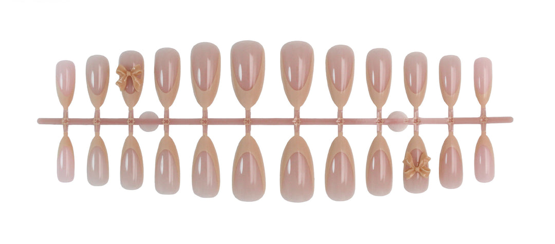 Artificial nail set with elegant floral decorations and stylish color gradient Kalsten