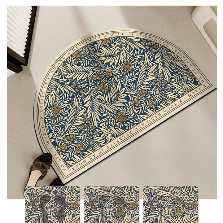 Elegant Floral Design Area Mat for Home