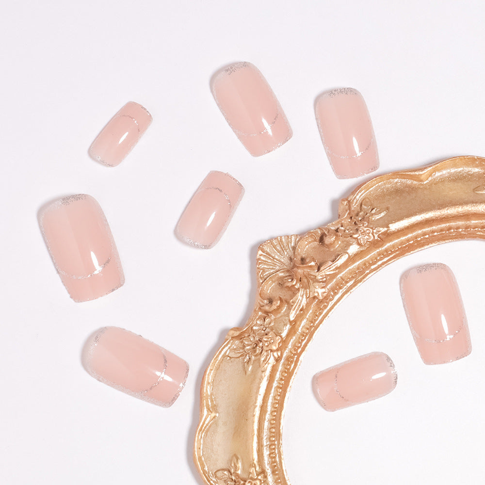 Glittering French Tip Press-On Nails Kalsten