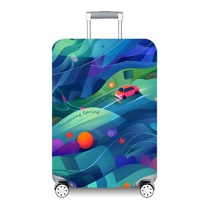 Unisex hard-shell travel suitcase with artistic landscape design Kalsten