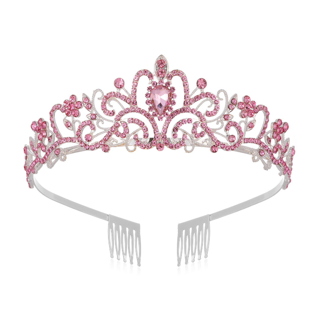Ladies Sparkling Crystal Tiara with Filigree Design Kalsten