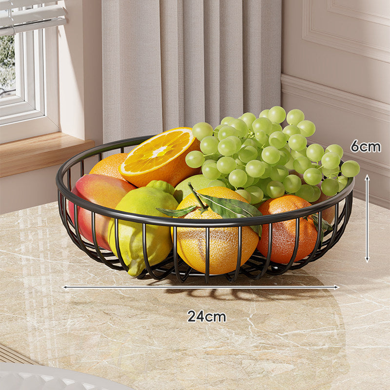 Tiered Curved-Frame Open-Wire Fruit Bowl Stand