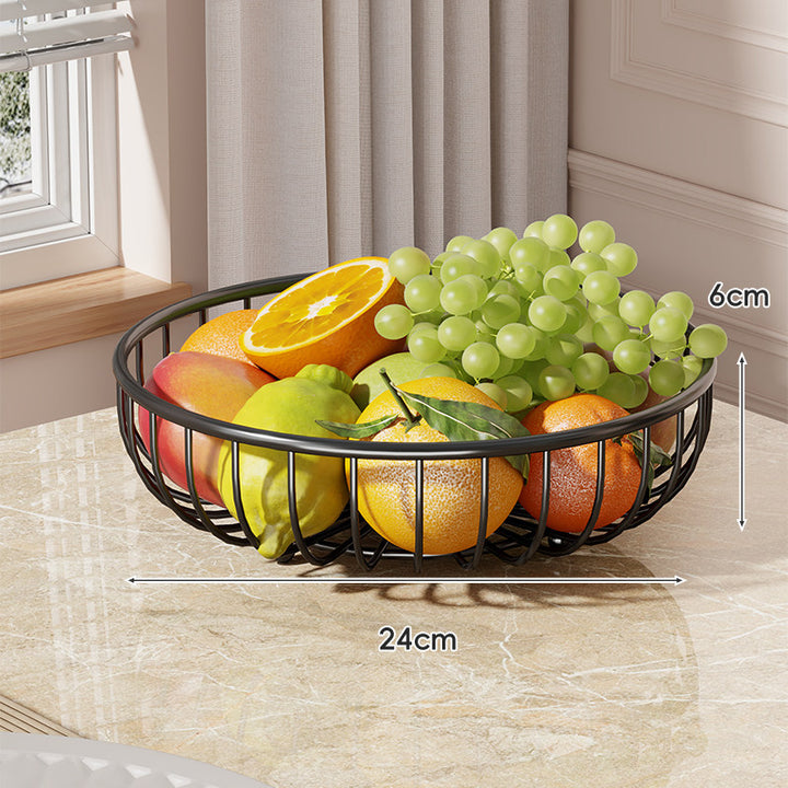 Tiered Curved-Frame Open-Wire Fruit Bowl Stand