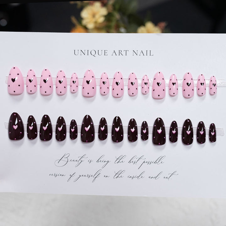 Heart Patterned Nail Art
