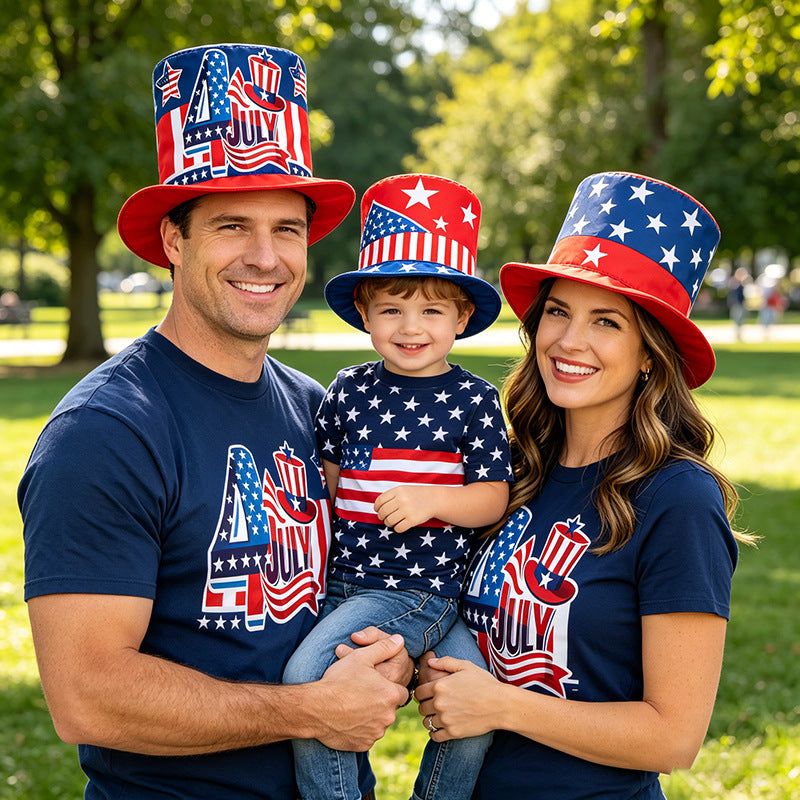 Women's nan Patriotic oversized novelty top hat with foam core and adjustable inner band Kalsten