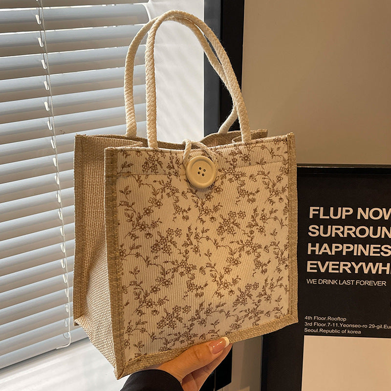 Decorative Floral Print Tote Bag  1790617122