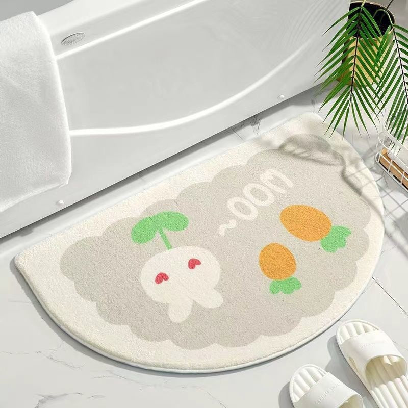 Floral Print Bathroom Mat for Home