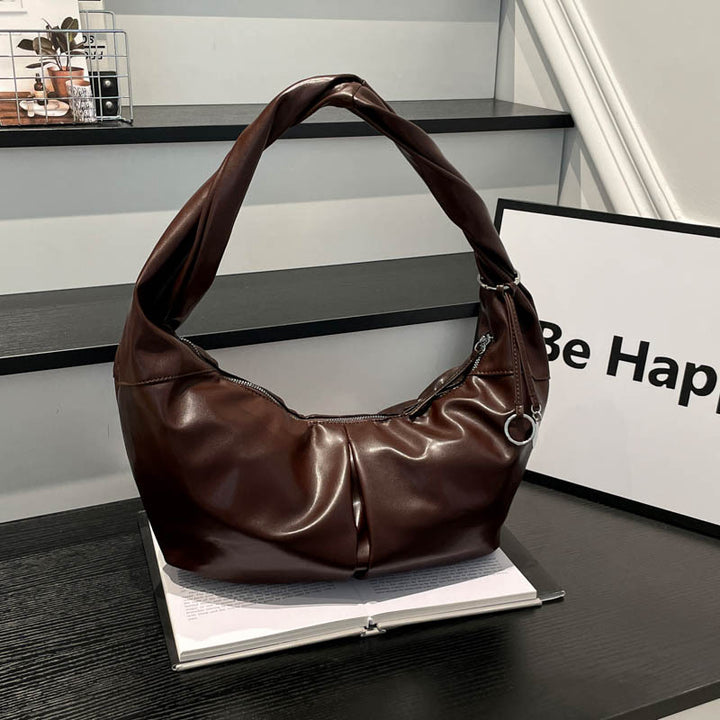 Stylish Knot-Handle Slouchy Hobo Bag