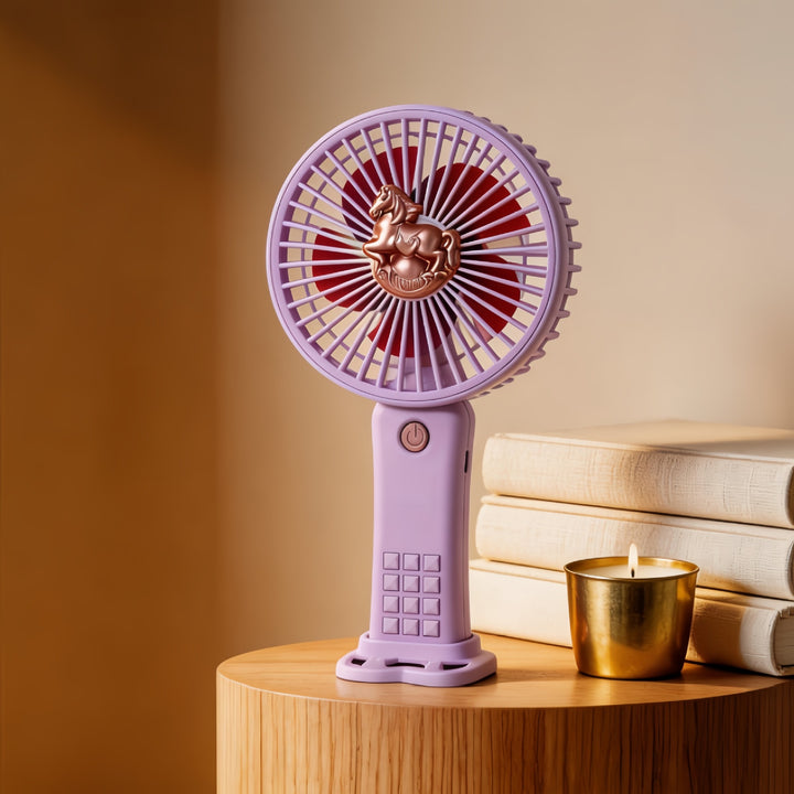 Women Portable Hand Fan with Innovative Unicorn Design Kalsten