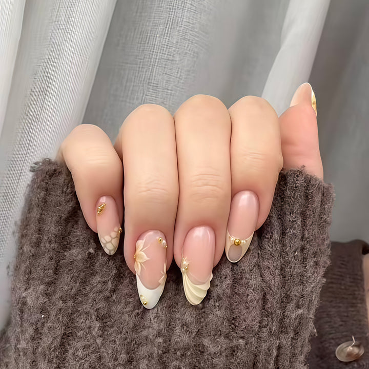 Elegant 3D Floral Nail Art Extensions Kalsten