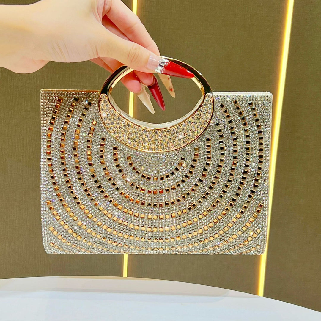 Elegant Crystal-Studded Evening Clutch