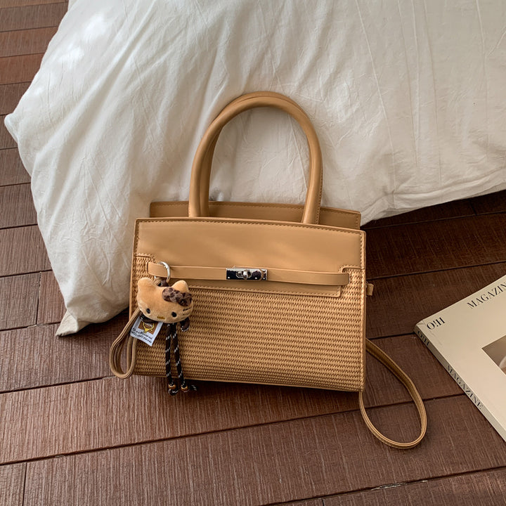 Elegant Woven Handbag with Detachable Strap