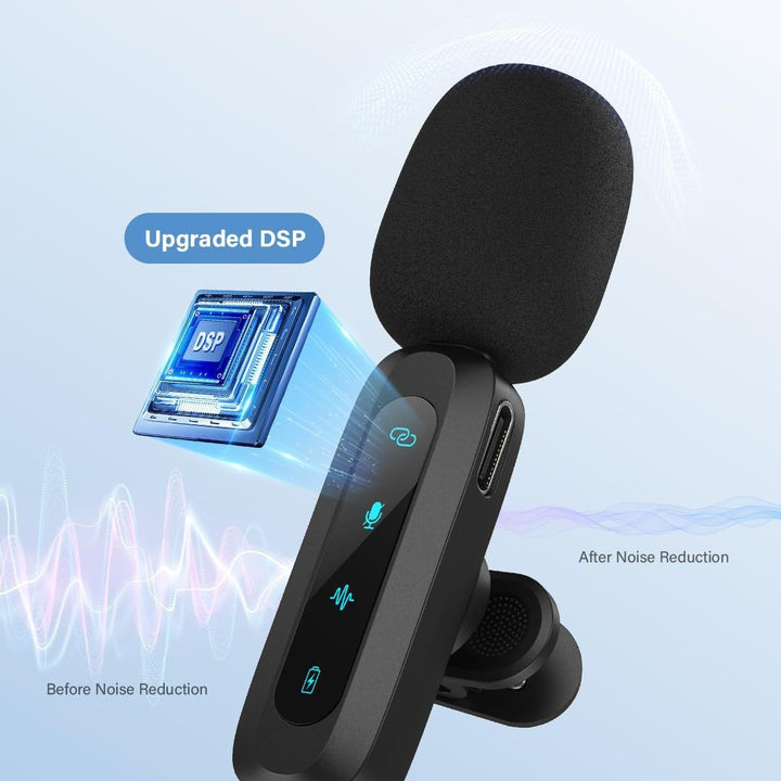 Wireless Lavalier Microphone with High-Sensitivity Audio Recording Kalsten