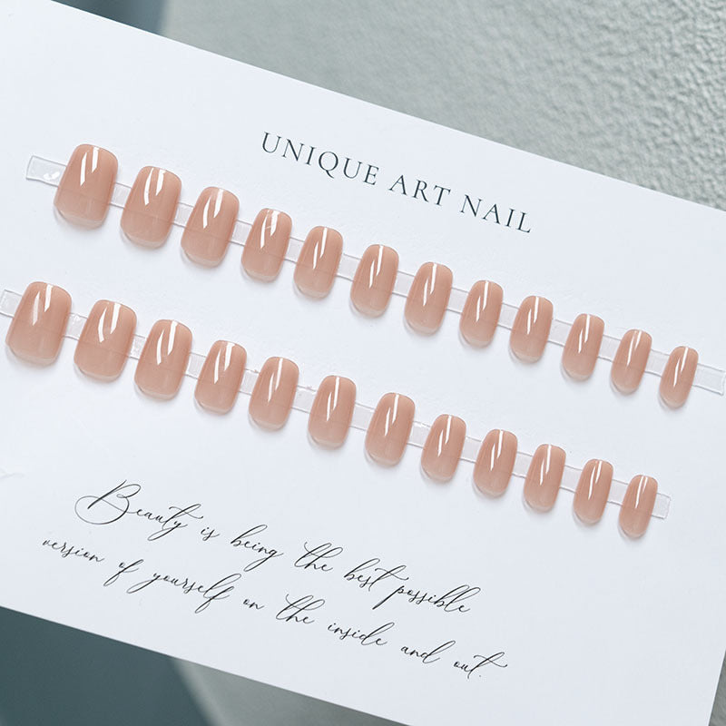 High-Gloss Natural Finish Nail Enhancements