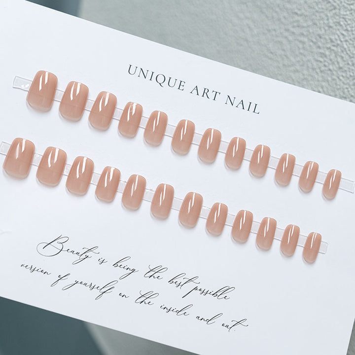High-Gloss Natural Finish Nail Enhancements
