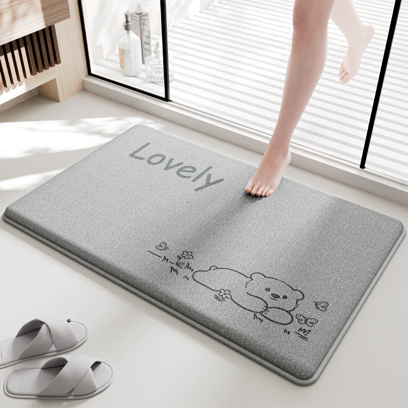 Cute Bear Design Bathroom Mat Kalsten