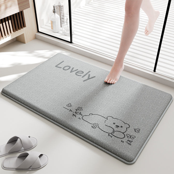 Cute Bear Design Bathroom Mat Kalsten