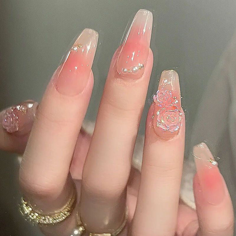 Artistic Floral Press-On Nail Art Kit