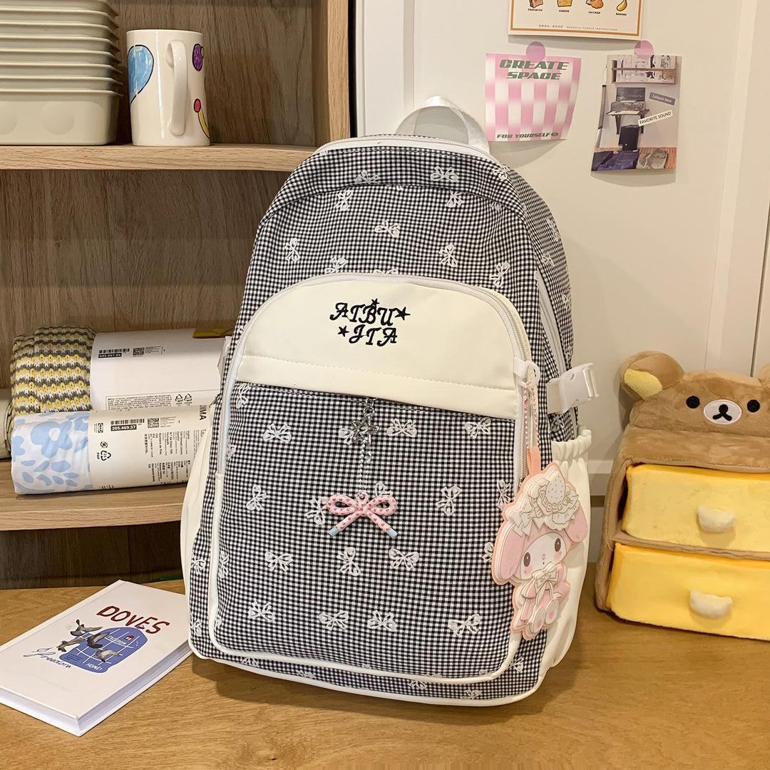 Stylish Checker Patterned Backpack Kalsten